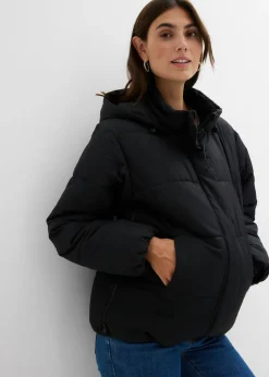 bonprix bonprix Chaqueta acolchada premamá 3 en 1 repelente al agua con inserto para porteo Negro Best