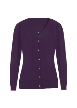 bonprix bonprix Chaqueta ajustada de punto fino Lila oscuro Discount