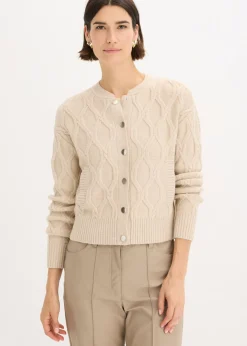 bonprix bonprix Chaqueta bomber con contenido de lana Arena jaspeado Sale