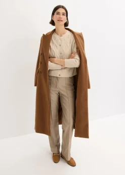 bonprix bonprix Chaqueta bomber con contenido de lana Arena jaspeado Sale