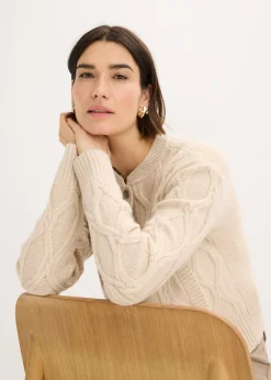 bonprix bonprix Chaqueta bomber con contenido de lana Arena jaspeado Sale