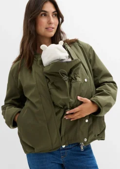 bonprix bonprix Chaqueta bomber reversible 4 en 1 con inserto de porteo Verde oliva oscuro-azul marino