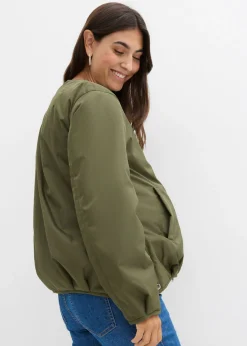 bonprix bonprix Chaqueta bomber reversible 4 en 1 con inserto de porteo Verde oliva oscuro-azul marino