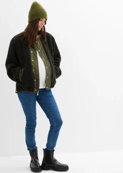 bonprix bonprix Chaqueta bomber reversible 4 en 1 con inserto de porteo Verde oliva oscuro-azul marino