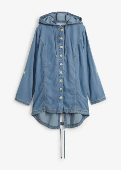 bonprix bonprix Chaqueta camisera con lino refrescante Denim medio Hot
