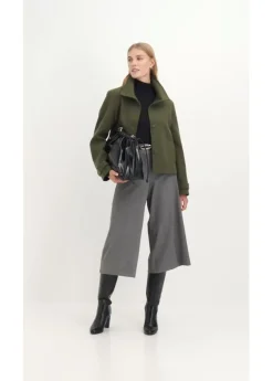 bonprix bonprix Chaqueta con aspecto de lana Verde oliva oscuro Hot