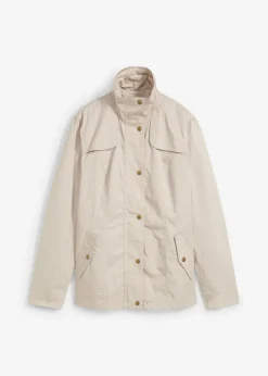 bonprix bonprix Chaqueta con cuello alto gris piedra Sale