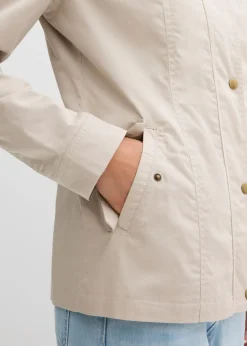 bonprix bonprix Chaqueta con cuello alto gris piedra Sale