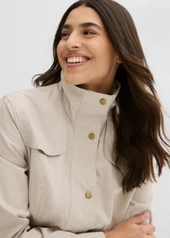 bonprix bonprix Chaqueta con cuello alto gris piedra Sale