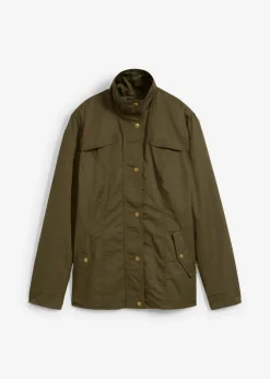 bonprix bonprix Chaqueta con cuello alto Verde oliva oscuro Clearance