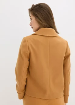 bonprix bonprix Chaqueta corta con aspecto de lana Avellana Outlet