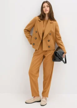 bonprix bonprix Chaqueta corta con aspecto de lana Avellana Outlet