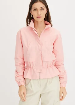 bonprix bonprix Chaqueta corta con cordón ajustable en la cintura rosa pálido Online
