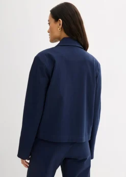 bonprix bonprix Chaqueta corta de entretiempo de mezcla de algodón orgánico elástico Azul marino New