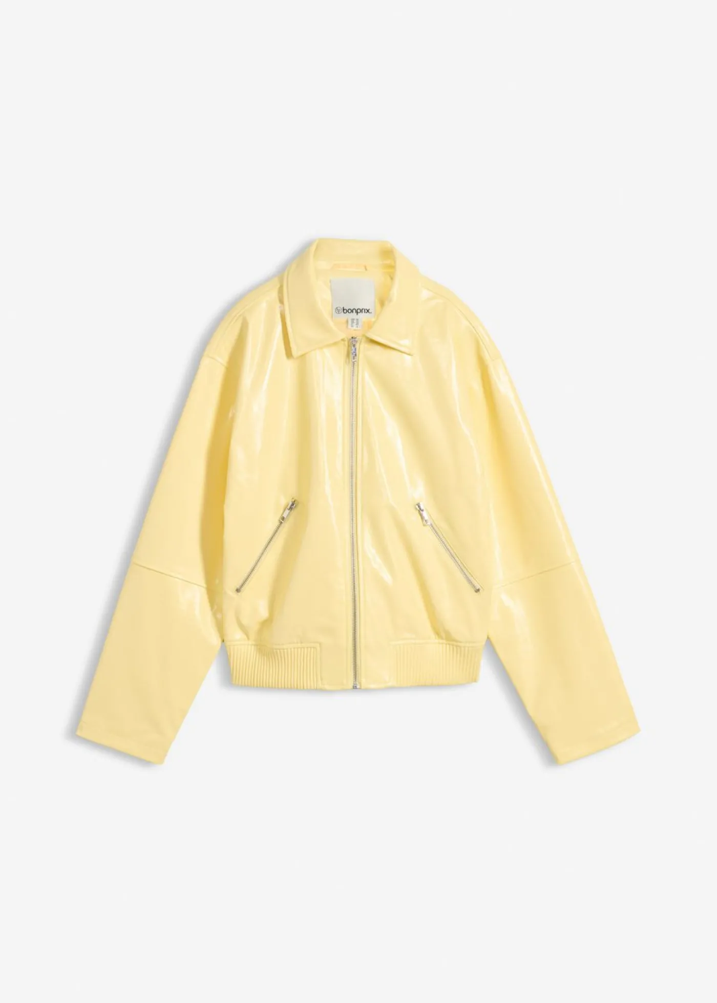 bonprix bonprix Chaqueta corta de piel sintética Amarillo claro Clearance