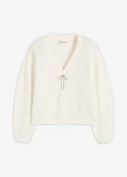 bonprix bonprix Chaqueta corta de punto Blanco lana Hot