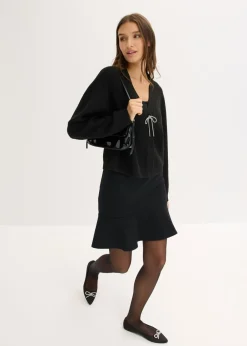 bonprix bonprix Chaqueta corta de punto Negro Discount