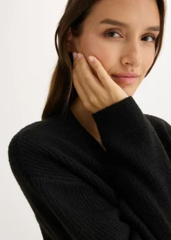 bonprix bonprix Chaqueta corta de punto Negro Discount