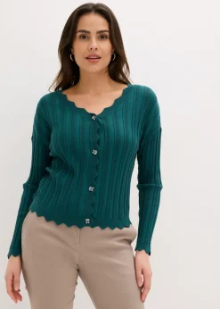 bonprix bonprix Chaqueta corta de punto ajour verde pimiento Best