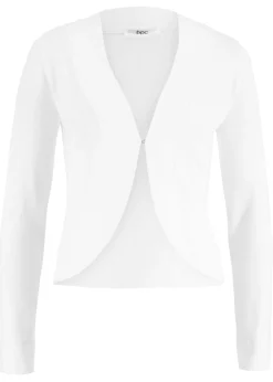 bonprix bonprix Chaqueta corta de punto con viscosa Blanco Online