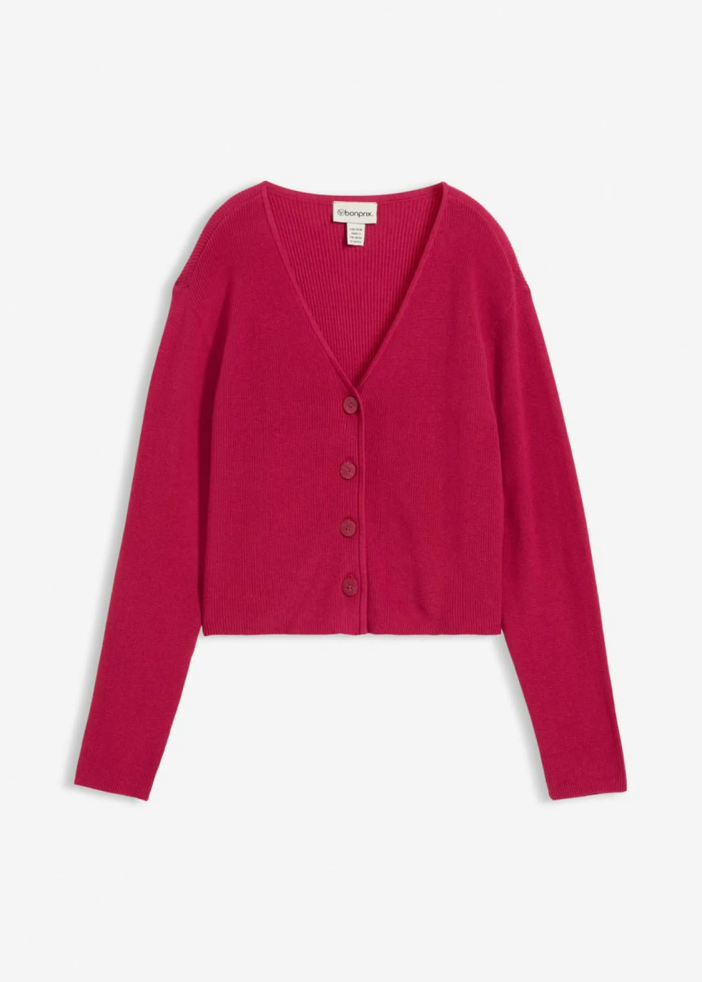 bonprix bonprix Chaqueta corta de punto de algodón orgánico puro Rojo sangría Hot