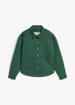 bonprix bonprix Chaqueta de algodón puro verde sombra New