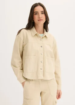 bonprix bonprix Chaqueta de algodón puro Arena claro Clearance