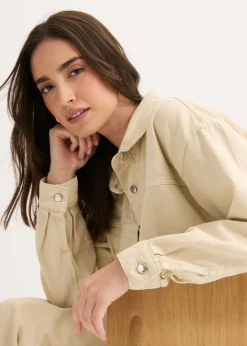 bonprix bonprix Chaqueta de algodón puro Arena claro Clearance