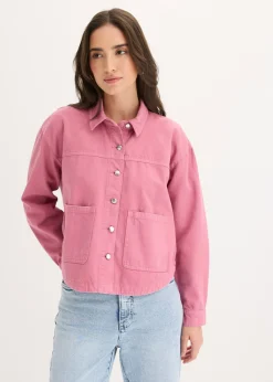 bonprix bonprix Chaqueta de algodón puro Malva Discount