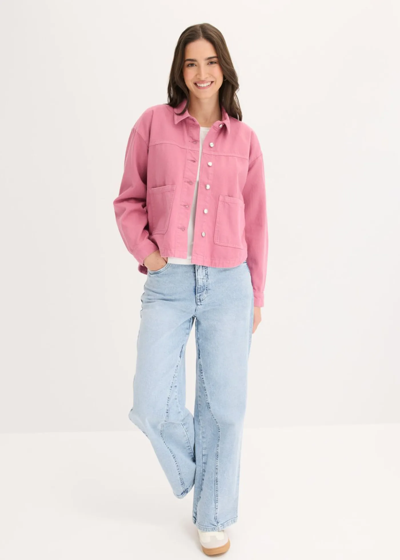 bonprix bonprix Chaqueta de algodón puro Malva Discount