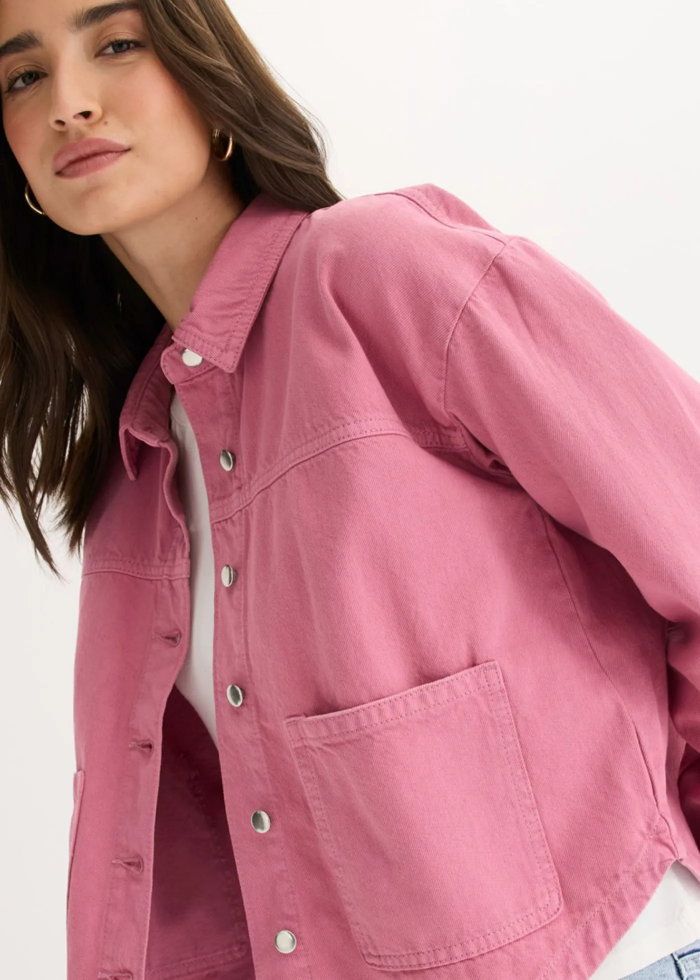 bonprix bonprix Chaqueta de algodón puro Malva Discount