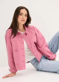 bonprix bonprix Chaqueta de algodón puro Malva Discount