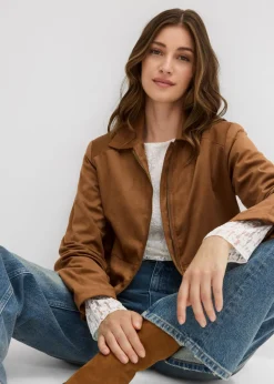 bonprix bonprix Chaqueta de ante sintético Caramelo Hot
