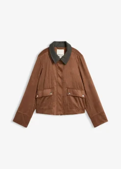 bonprix bonprix Chaqueta de ante sintético Marrón castaño Best