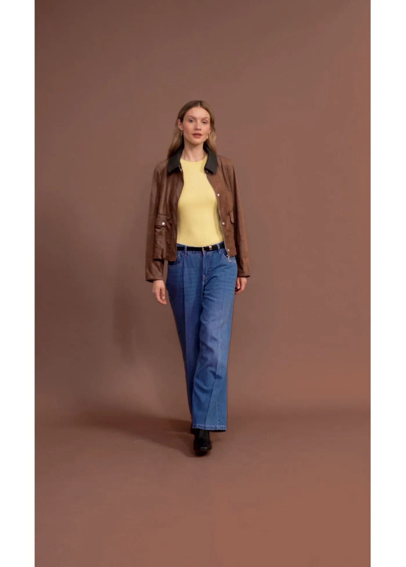 bonprix bonprix Chaqueta de ante sintético Marrón castaño Best