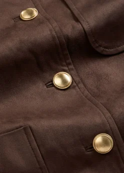 bonprix bonprix Chaqueta de ante sintético Marrón oscuro Best