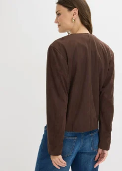 bonprix bonprix Chaqueta de ante sintético Marrón oscuro Best