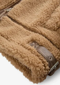 bonprix bonprix Chaqueta de borrego sintético Camel Sale