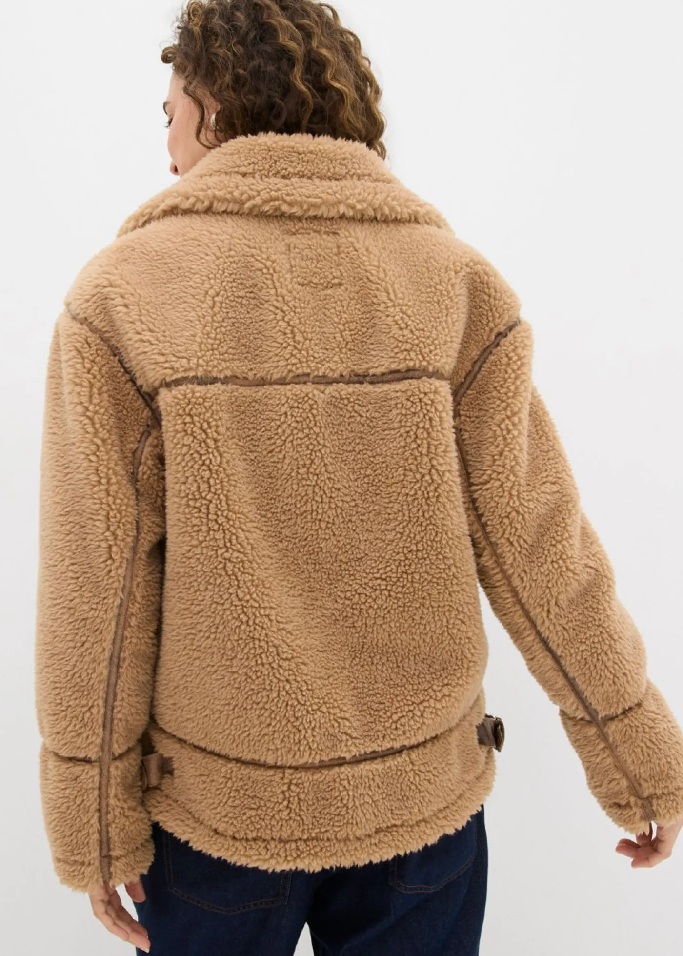 bonprix bonprix Chaqueta de borrego sintético Camel Sale
