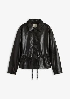 bonprix bonprix Chaqueta de charol sintético Marrón oscuro Online