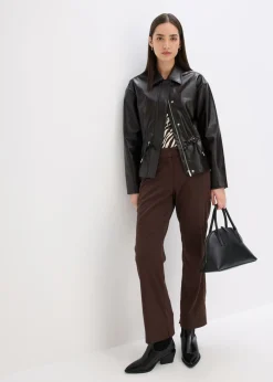bonprix bonprix Chaqueta de charol sintético Marrón oscuro Online