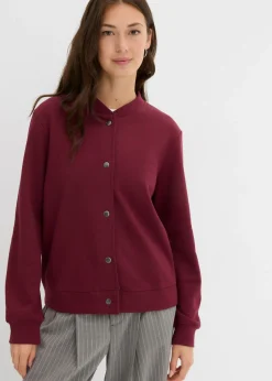 bonprix bonprix Chaqueta de chándal con botones rojo avellana New
