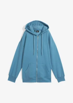bonprix bonprix Chaqueta de chándal con capucha Azul grisáceo Discount