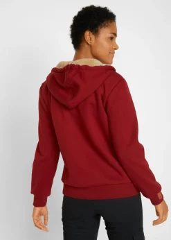 bonprix bonprix Chaqueta de chándal con forro polar rojo castaño Discount