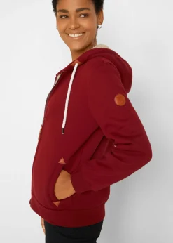 bonprix bonprix Chaqueta de chándal con forro polar rojo castaño Discount