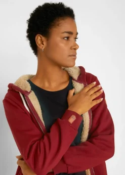 bonprix bonprix Chaqueta de chándal con forro polar rojo castaño Discount
