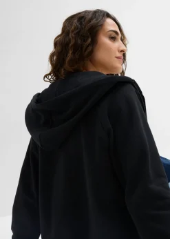 bonprix bonprix Chaqueta de chándal de algodón orgánico puro Negro New