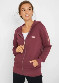 bonprix bonprix Chaqueta de chándal de algodón puro con capucha Rojo Best