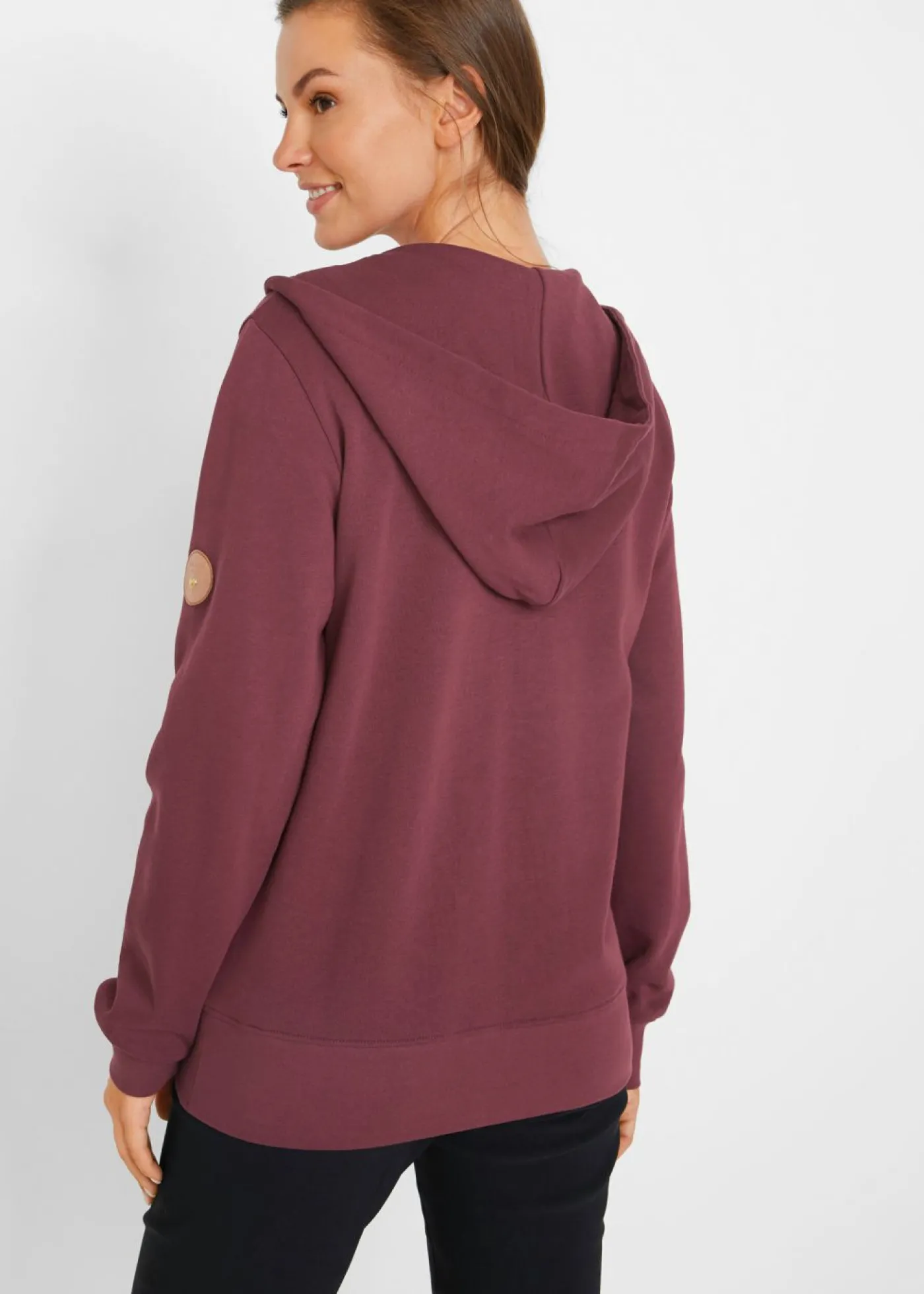 bonprix bonprix Chaqueta de chándal de algodón puro con capucha Rojo Best