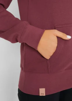 bonprix bonprix Chaqueta de chándal de algodón puro con capucha Rojo Best